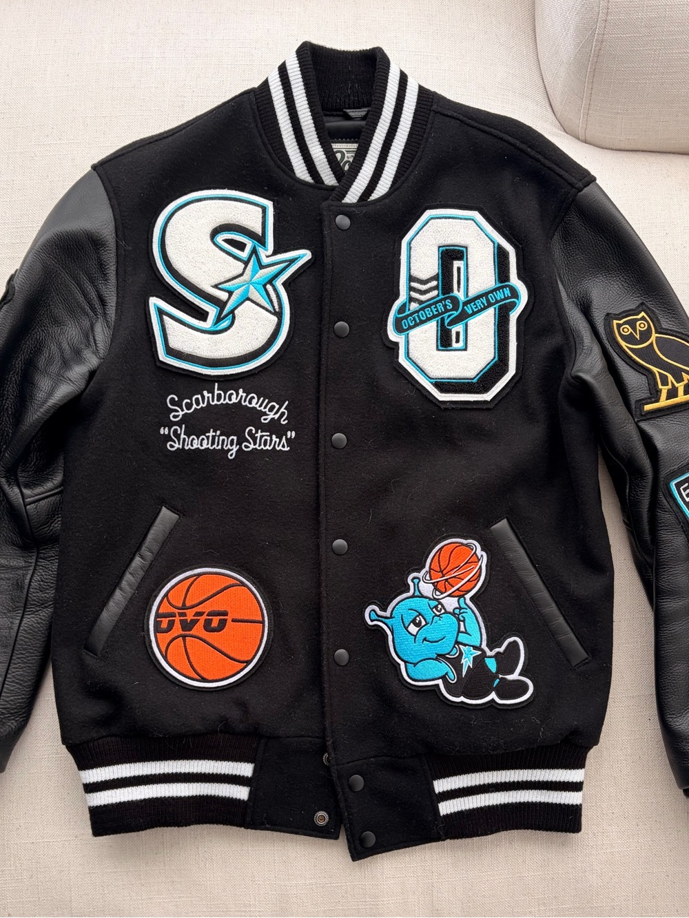 Roots Letterman Jacket with OVO and Scarborough Shooting Stars